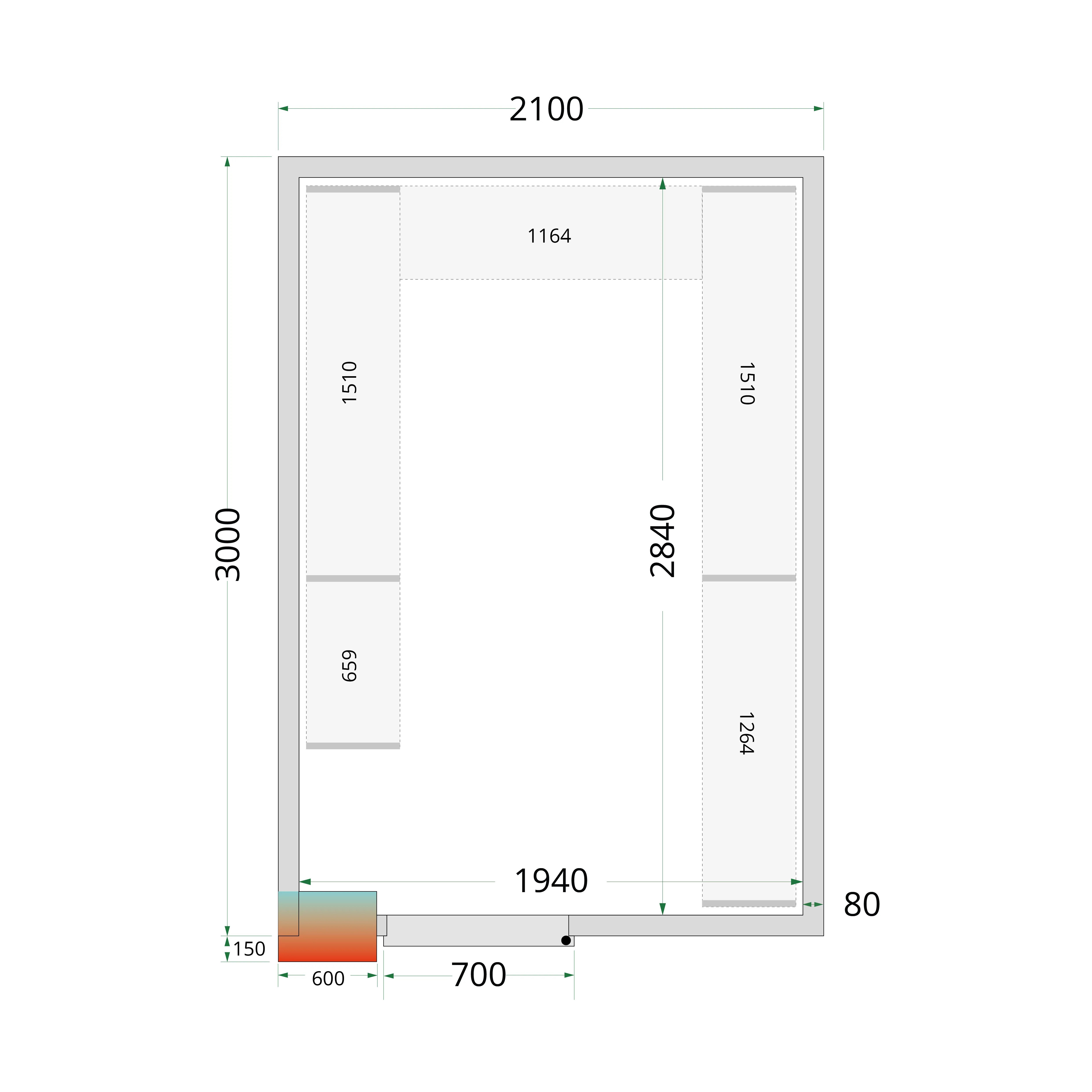 TEFCOLD CR 210x300x212 NF Cold Room Panels