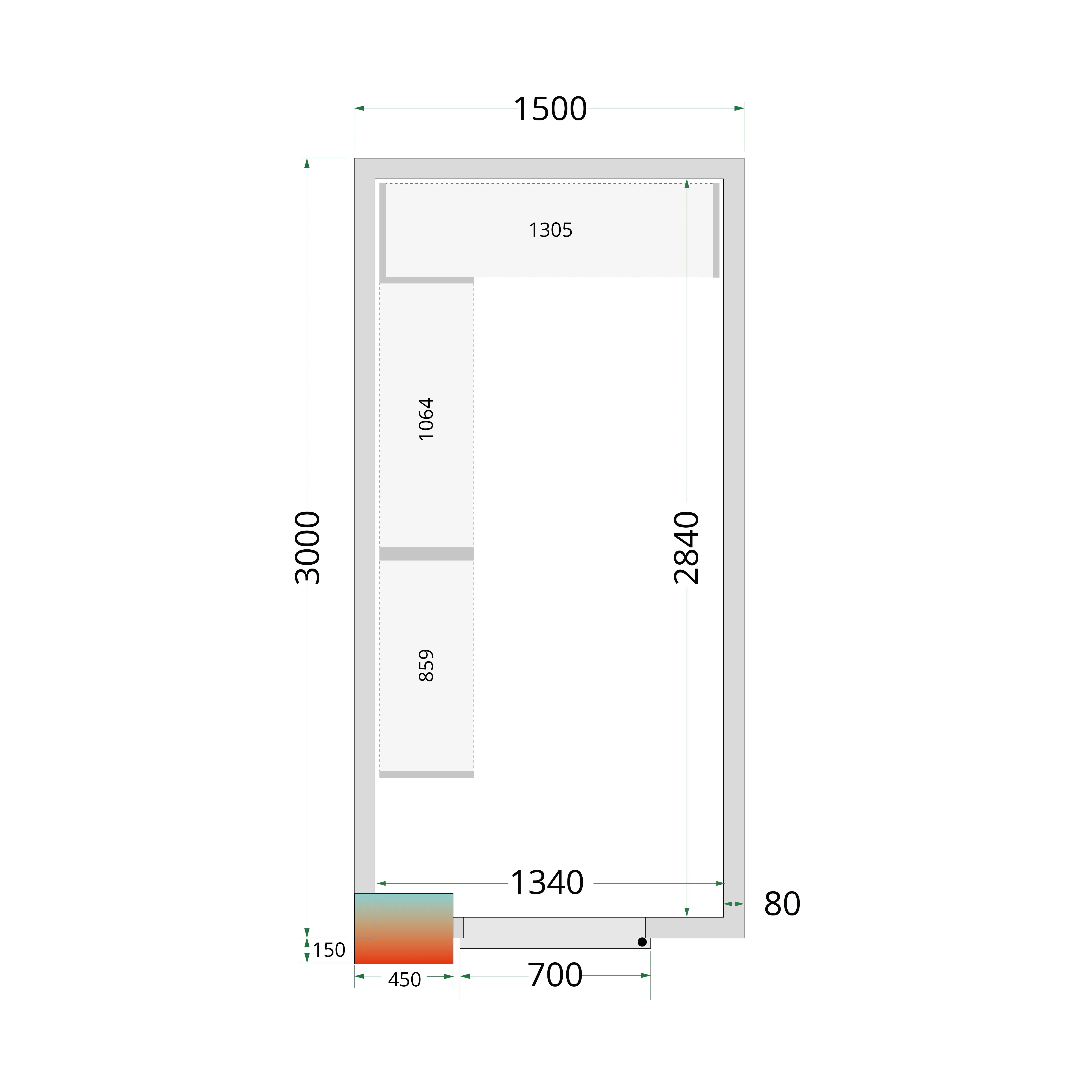 TEFCOLD CR 150x300x212 NF Cold Room Panels