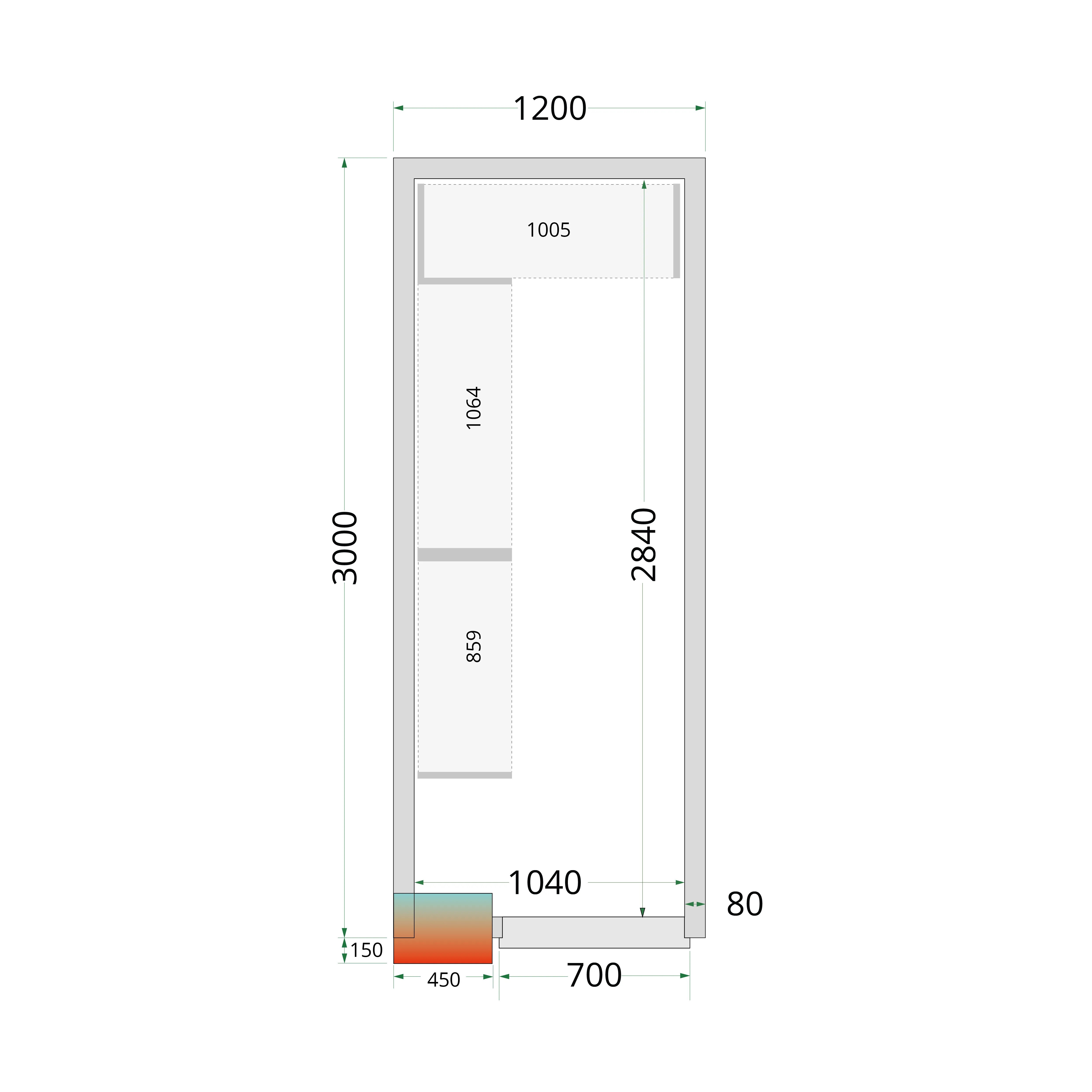 TEFCOLD CR 120x300x212 NF Cold Room Panels