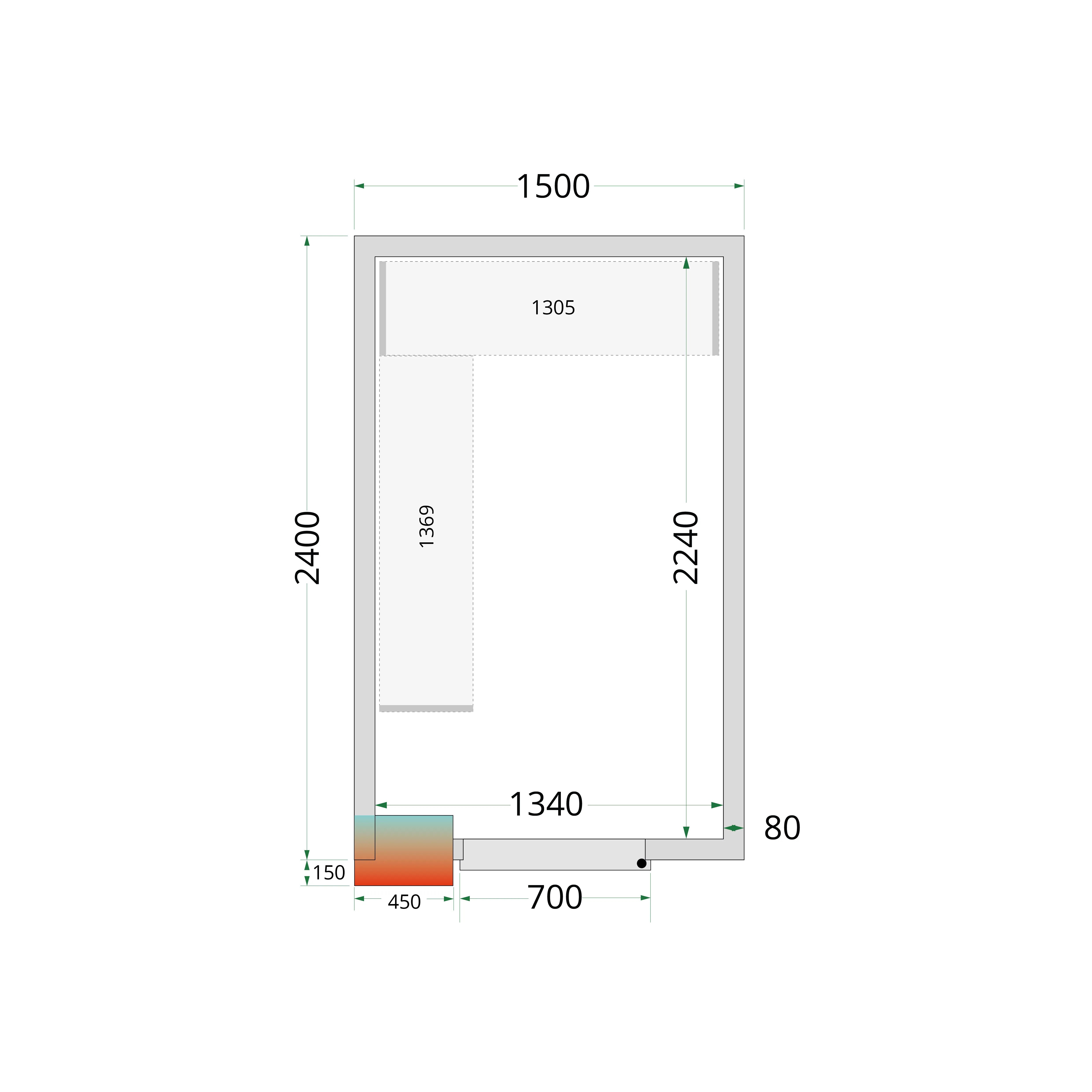 TEFCOLD CR 150x240x212 NF Cold Room Panels