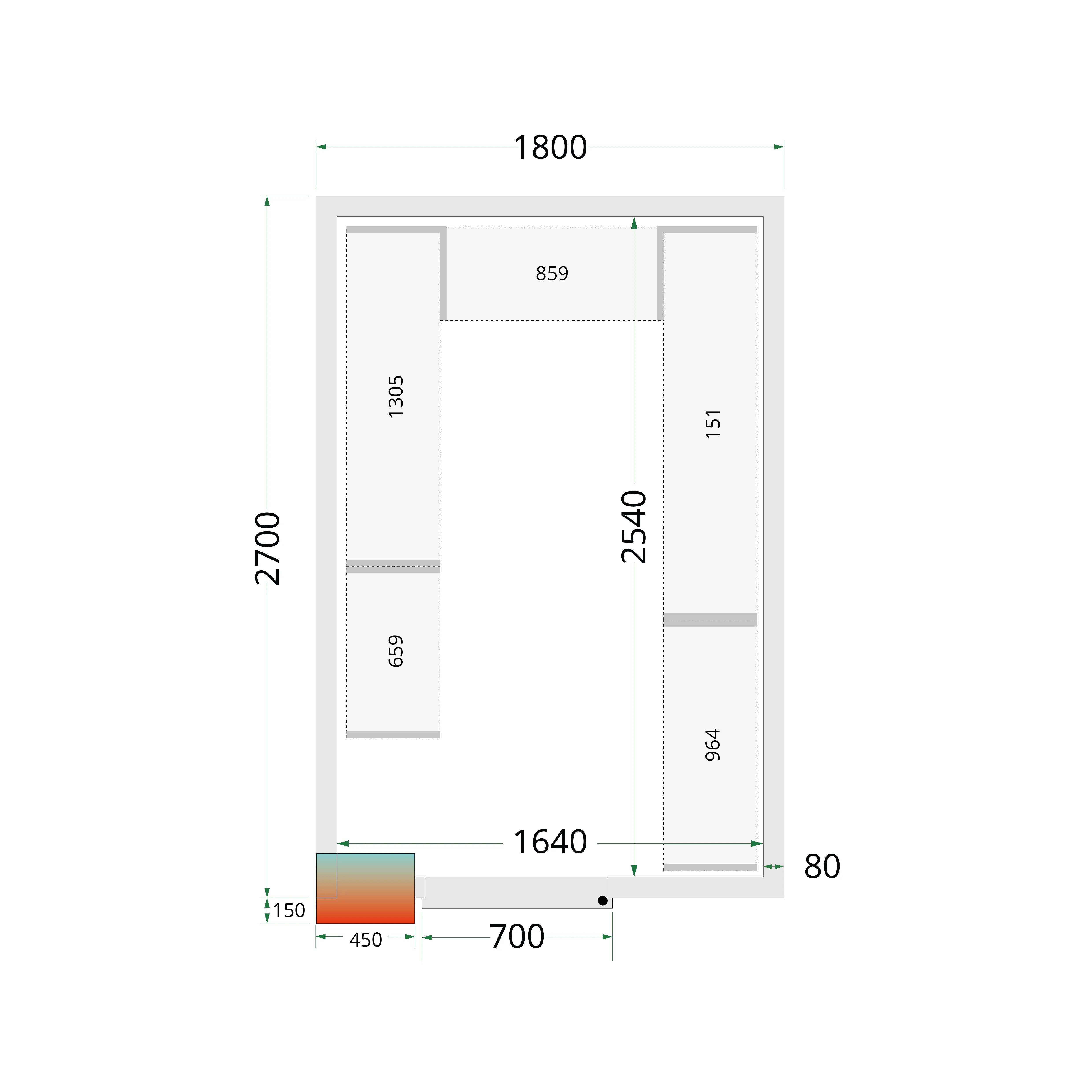 TEFCOLD CR 180x270x212 NF Cold Room Panels