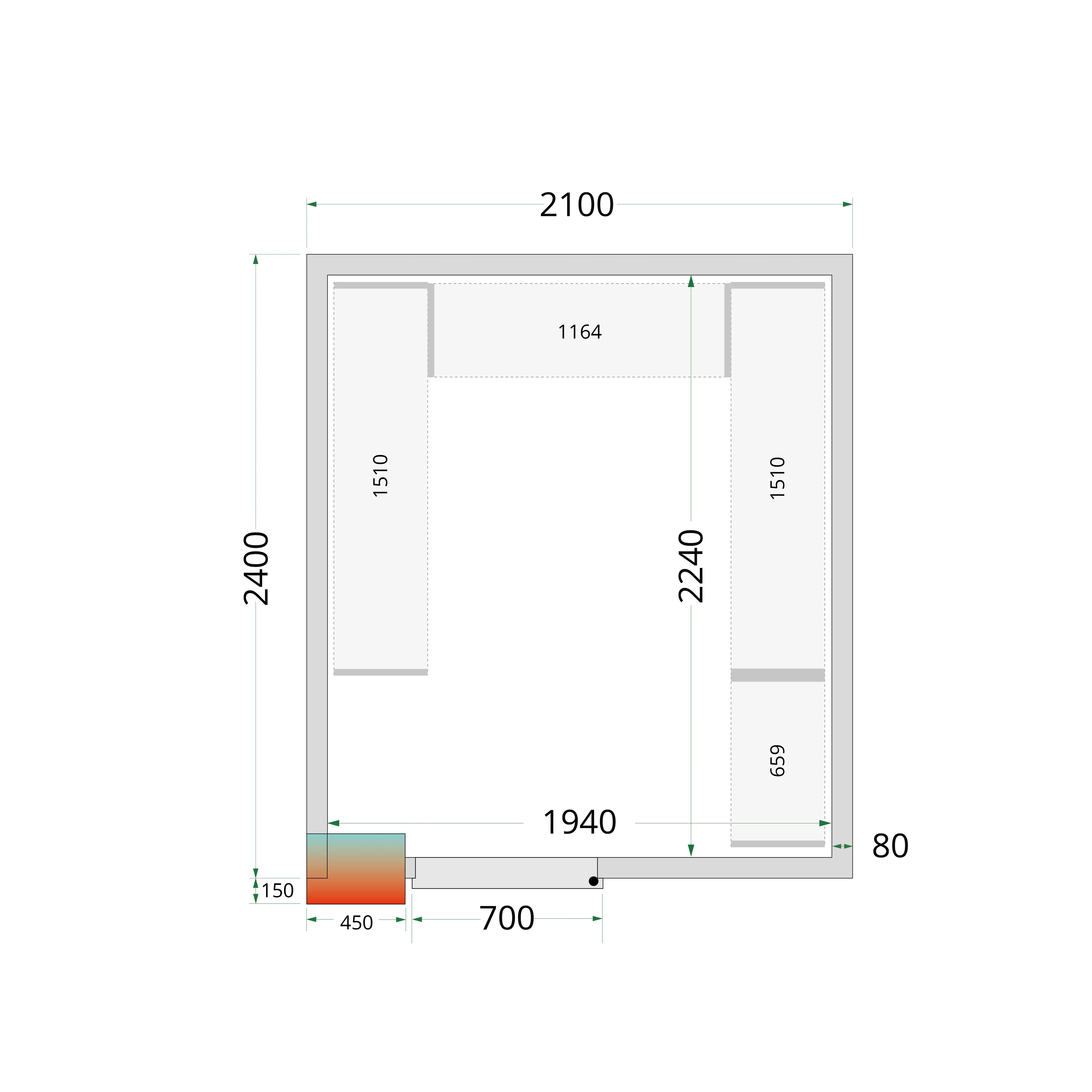 TEFCOLD Cold Room Panels CR 210x240x220