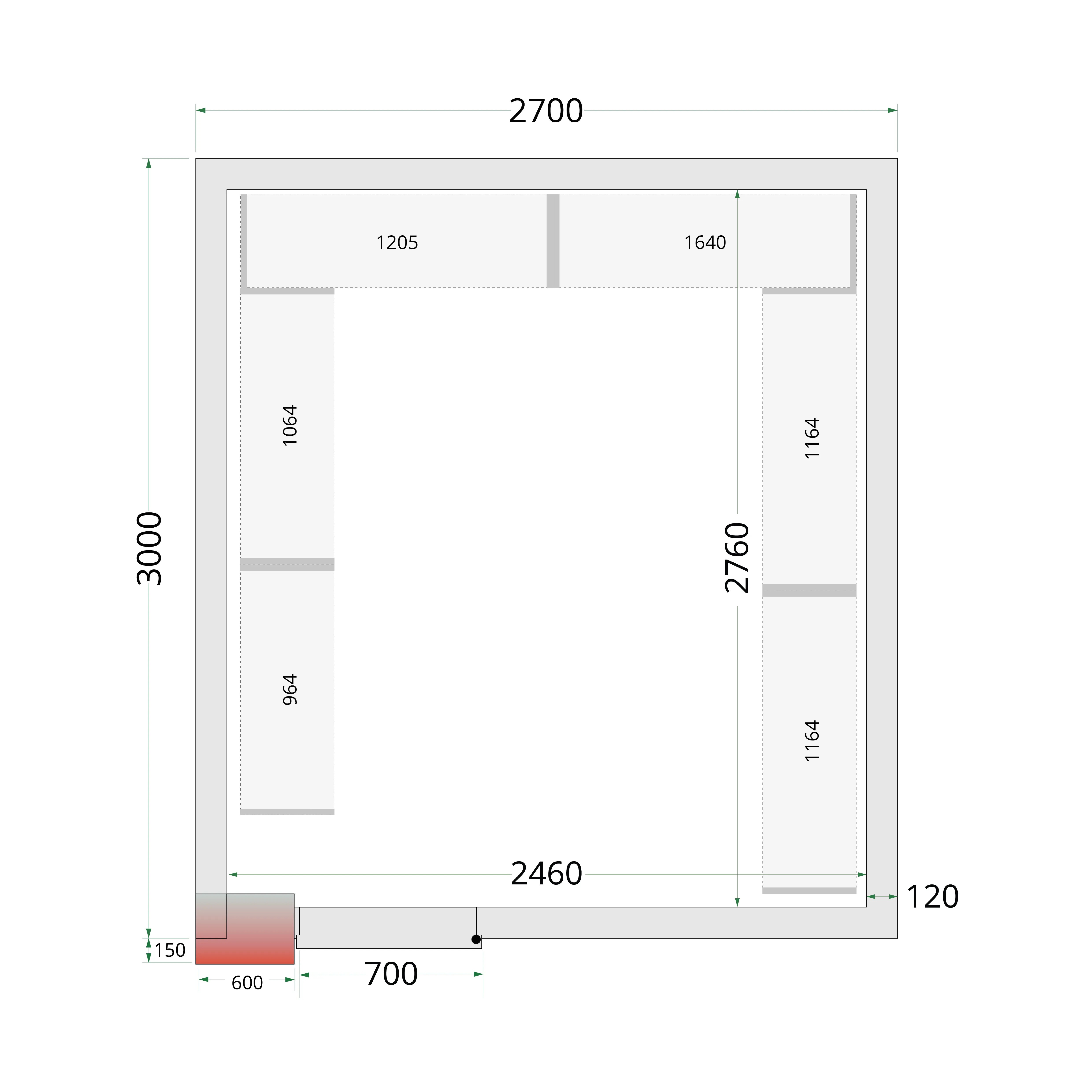 TEFCOLD CR 270x300x212 NF Cold Room Panels