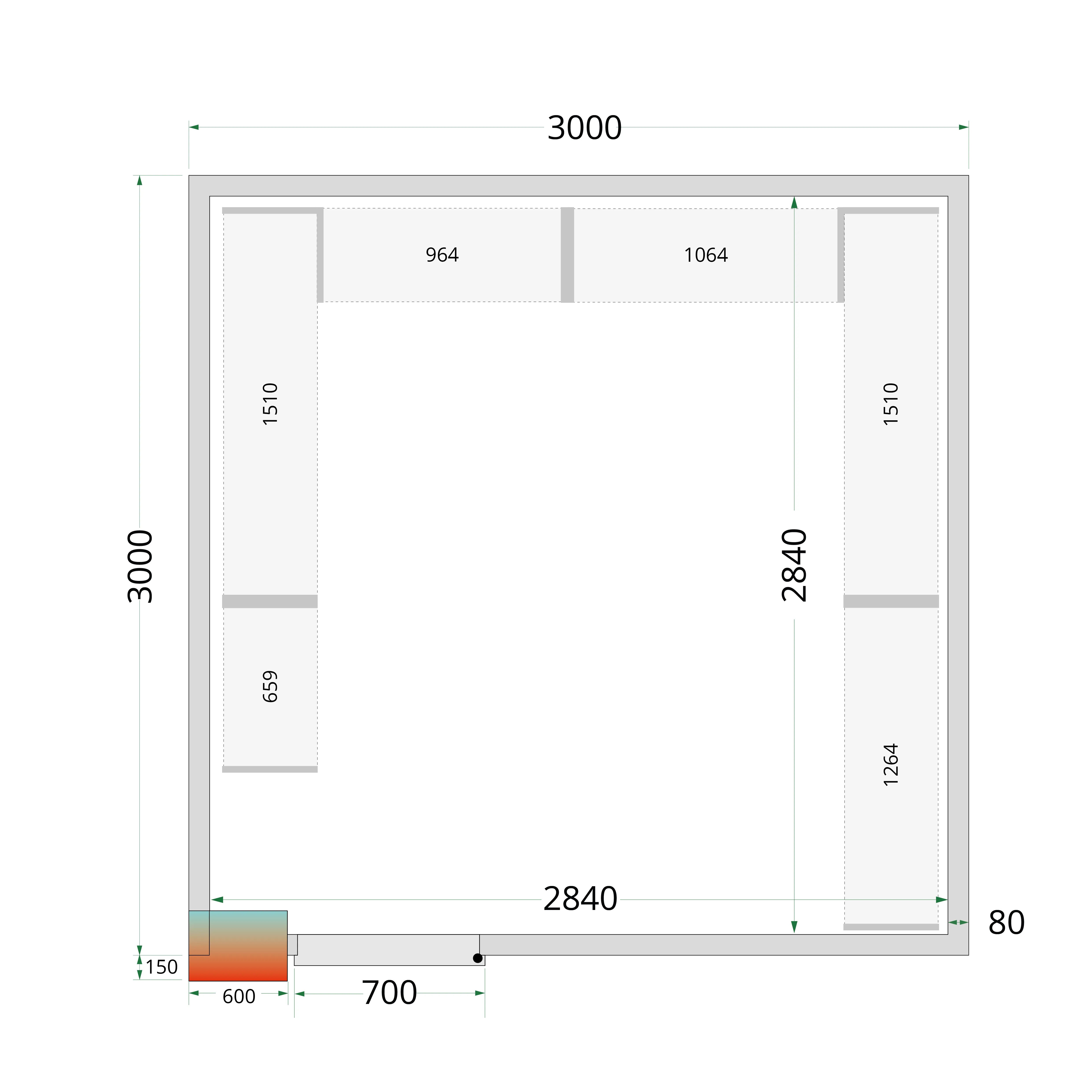 TEFCOLD CR 300x300x220 Cold Room Panels