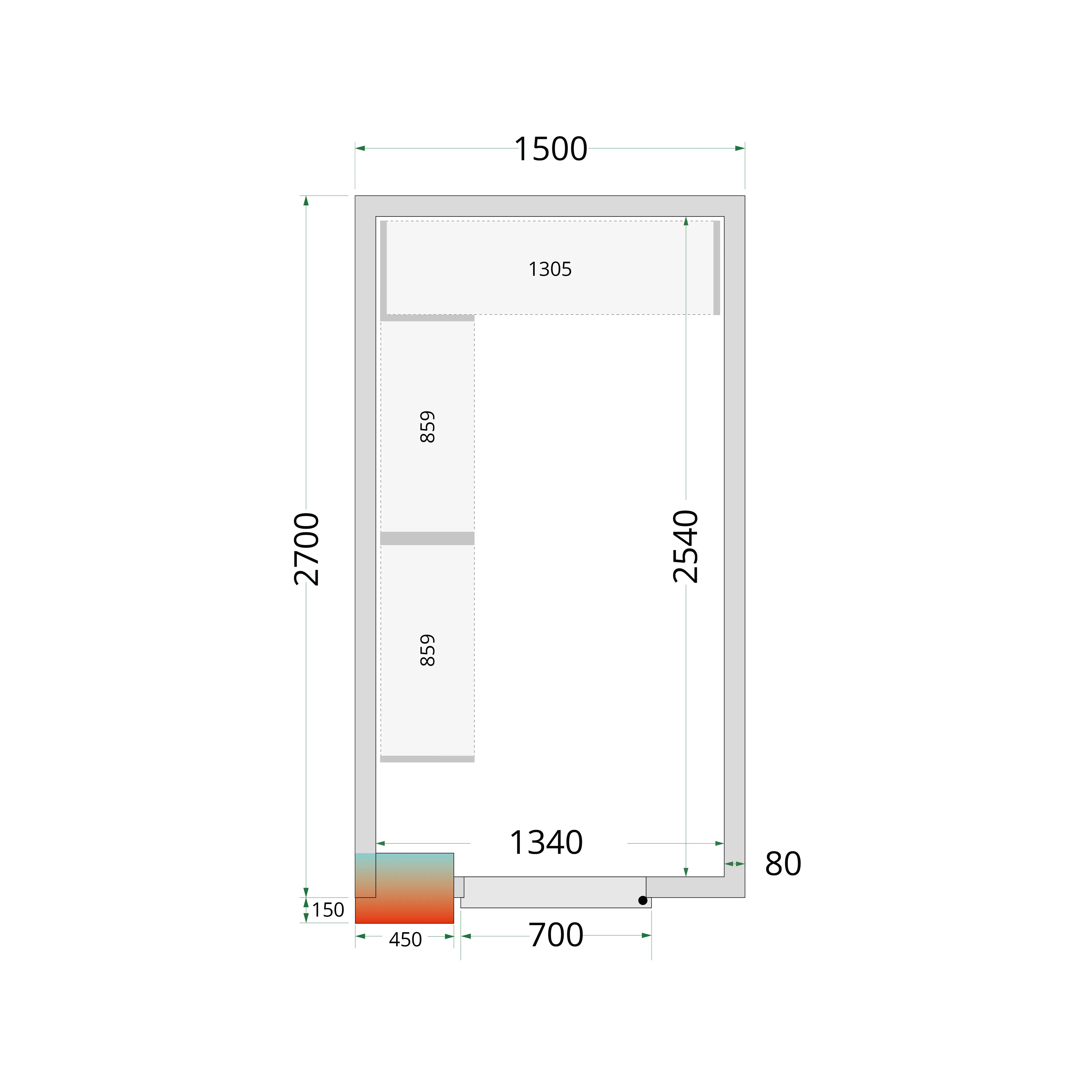 TEFCOLD CR 150x270x212 NF Cold Room Panels