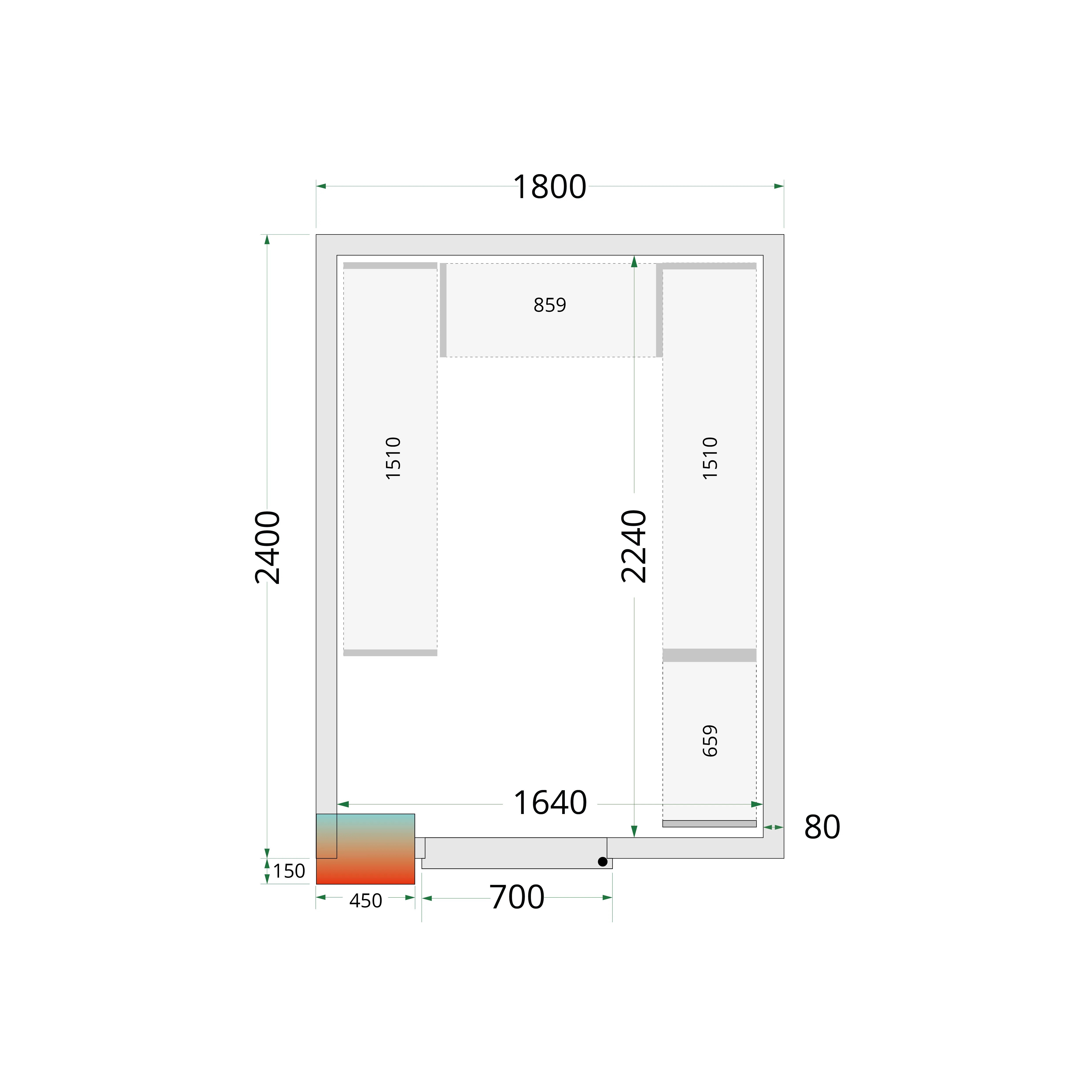 TEFCOLD Cold Room Panels CR 180x240x220