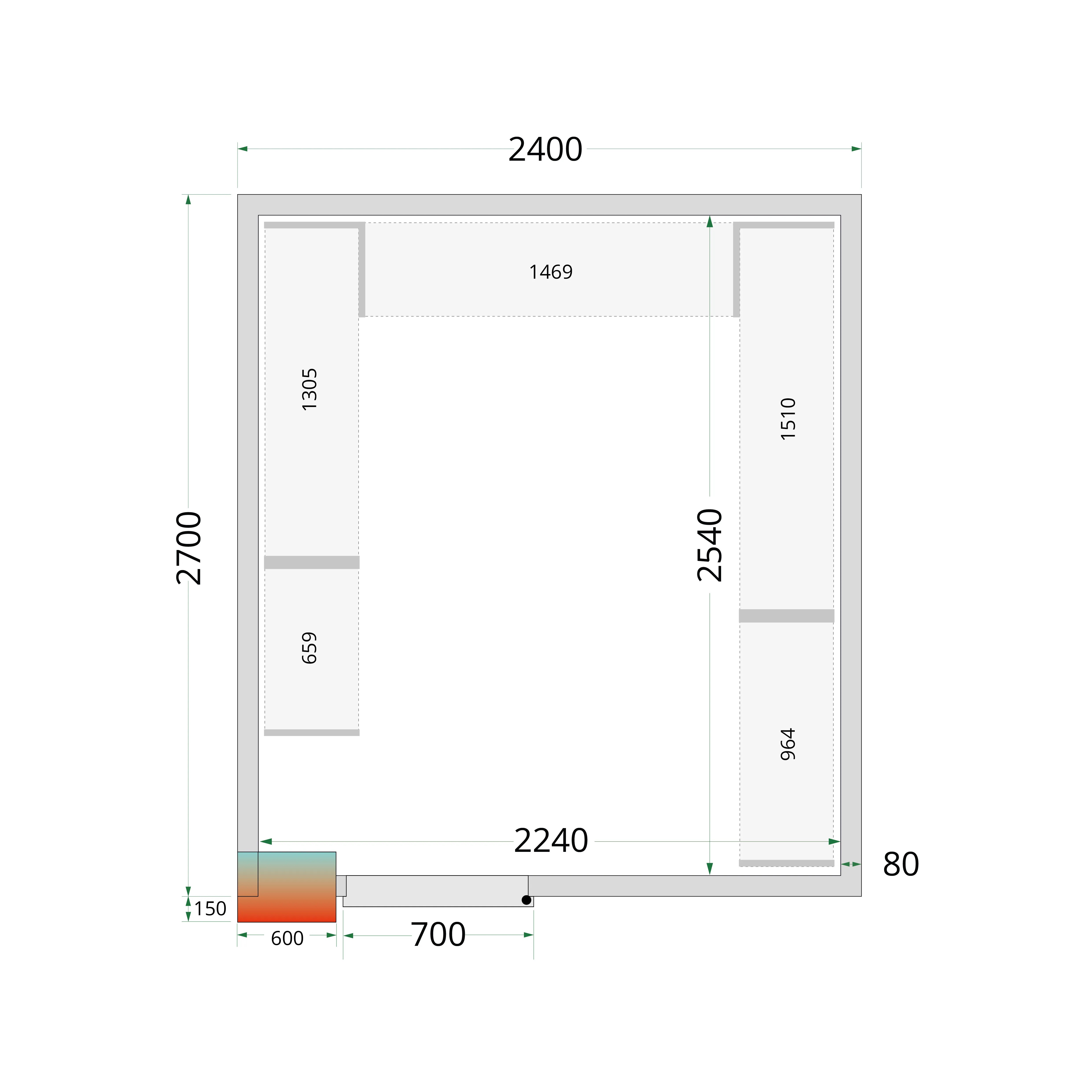 TEFCOLD CR 240x270x220 Cold Room Panels